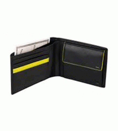 Portofel - Outline, Orizontal - Black and Lime