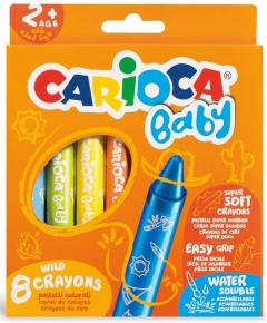 Set creioane cerate - Carioca Baby, Wild Crayons, 8 culori