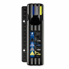 Set 4 instrumente de scris - Triplus - Rigla atasata