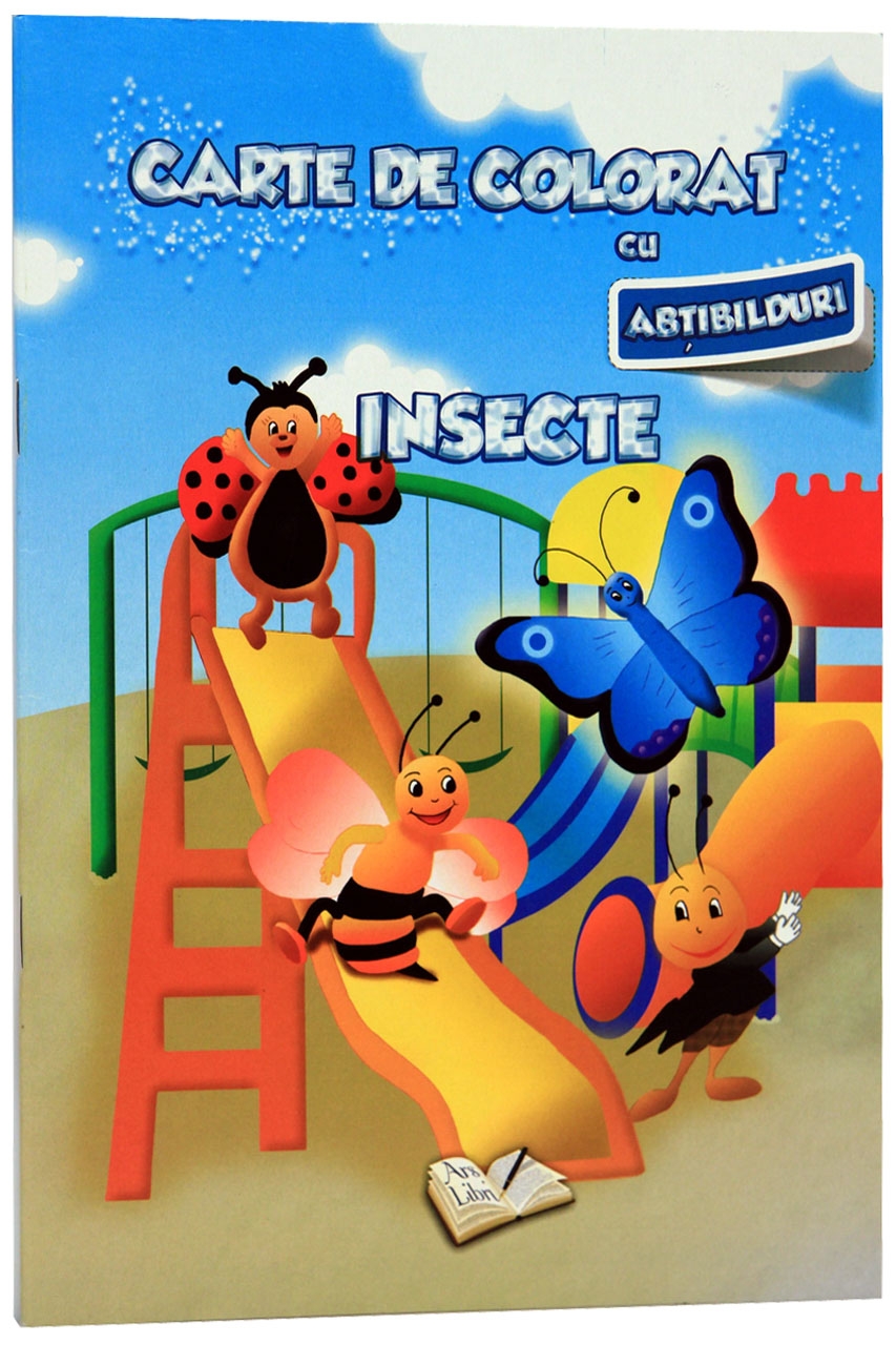 Carte de colorat cu abtibilduri - Insecte