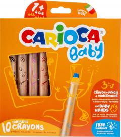 Set creioane colorate - Carioca Baby 3 in 1, 10 culori