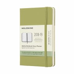 Agenda - Moleskine Notebook Lichen Green Pocket Weekly 18-Month 2018-2019