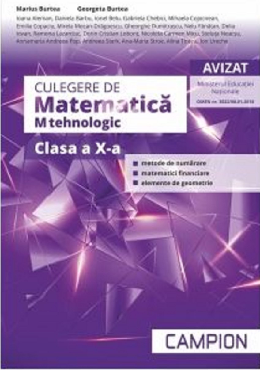 Culegere de Matematica M tehnologic pentru clasa a X-a