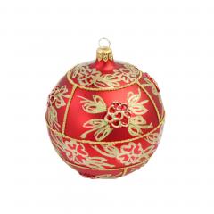 Glob - Rosu cu flori relief