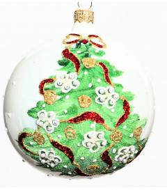 Glob - Alb mat cu brad perle