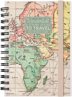 Agenda 2021 - Small Spiral Bound Weekly Planner 12 Months - Map