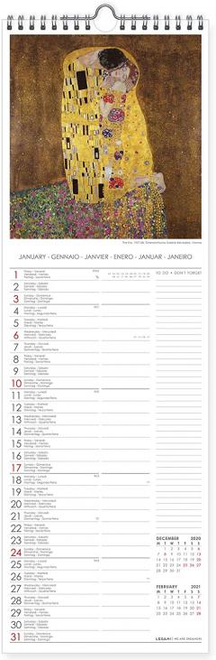 Calendar 2021 - Gustav Klimt, 16x49 cm