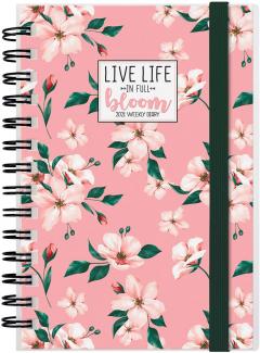 Agenda 2021 - Small Spiral Bound Weekly Planner 12 Months - Flowers