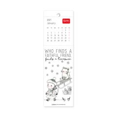 Calendar 2021 - Bookmark - Sketchy Cats, 5.5x18 cm