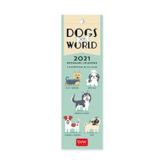 Calendar 2021 - Bookmark - Dogs of the World, 5.5x18 cm
