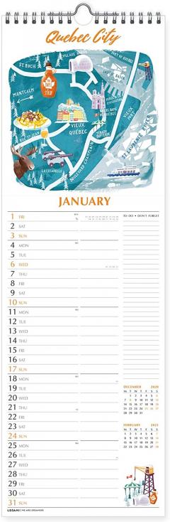 Calendar 2021 - World Cities, 16x49 cm