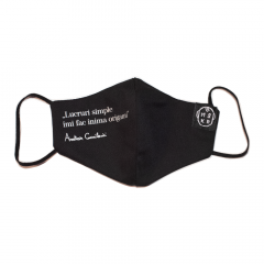 Masca textila din bumbac cu versuri - Anastasia Gavrilovici - Lucruri simple imi fac inima origami