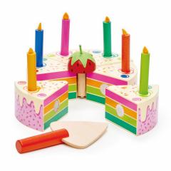 Jucarie din lemn - Rainbow Birthday Cake