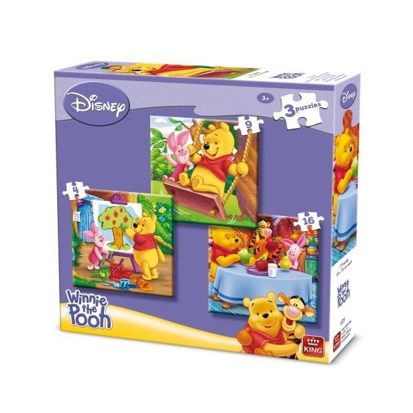 Puzzle Disney 3 in 1 Winnie the Pooh - Jad Flamande