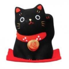 Lucky Cat Black 4 cm