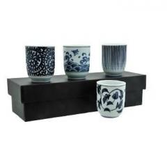 Set de 4 cesti ceai japonez in cutie cadou