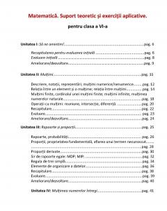 Matematica. Suport teoretic si exercitii aplicative. Clasa a VI-a