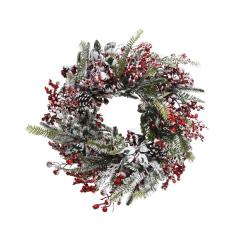 Coronita artificiala - Deco Wreath Frost Red Berries 40 cm