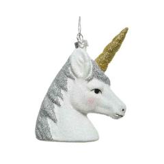 Figurina - Unicorn with Hanger - White