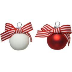 Set 6 globuri - Stripe Bow