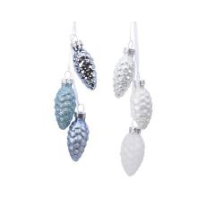 Ornament brad - Pinecone - Mixed White and Blue - mai multe culori