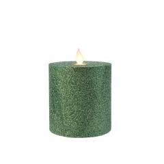 Decoratiune - LED Wax Waving Candle - Green, 10 cm