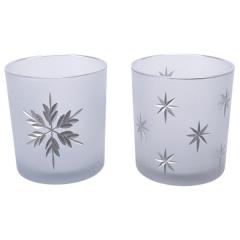 Suport lumanare - Snowflake, Star Finish - Silver - doua modele - pret pe bucata