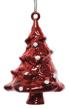Ornament brad - Xmas Trees with Hanger - Red