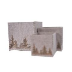Cutie depozitare - Felt Box Mountain Scenery, Light Brown 19x19x19cm