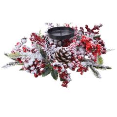 Decoratiune - Deco Candleh Frost Red Berries 40 cm