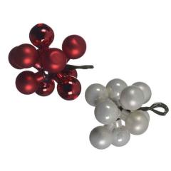 Globuri - Baubles On Wire - White, Red - mai multe culori