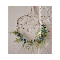 Decoratiune - Iron Ring with Flowermix - Green