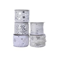 Panglica decorativa - Silver Christmas Decor - mai multe modele