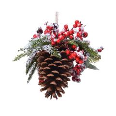 Ornament brad - Deco Pinechanger Frost Berrie - Green, 25 cm