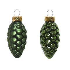 Set 12 globuri - Mini Pine Cones Shiny-Matt