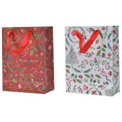 Punga de cadou mica - Xmas Print - Red-White