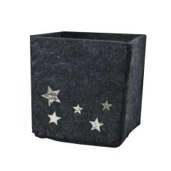 Cutie depozitare - Felt Box Stars, Black 15x15x15cm