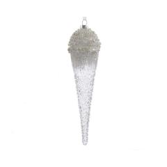 Set 2 ornamente brad - Icicle with Ice Look with Pearls