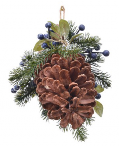 Ornament brad - Frost Pine Changer Blue Berrie, 25 cm