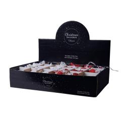 Ornament brad - Pinecone - Mixed Red and White - mai multe culori