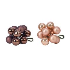 Globuri - Baubles On Wire - Brown, Bundle - mai multe culori