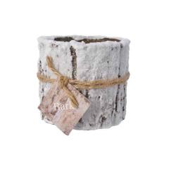 Lumanare - Wax Pillar - Frosted Bark - White