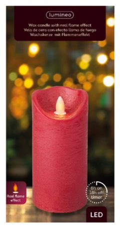 Lumanare decorativa - LED Wax Dancing Candle - Red, 15 cm