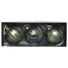 Set 3 globuri - Antique finish - Green