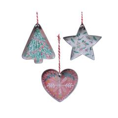 Ornament brad - Iron Figurine with Glitter Print - mai multe modele