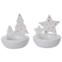 Suport lumanare - Star - Tree with gold foil print -  mai multe modele