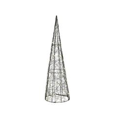 Brad decorativ - Big and Bright MicroLED - Metal Wire Cone - Warm White, 40 cm