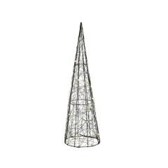 Brad decorativ - Big and Bright MicroLED - Metal Wire Cone - Warm White, 60 cm