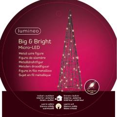 Brad decorativ - Big and Bright MicroLED - Metal Wire Cone - Warm White, 60 cm