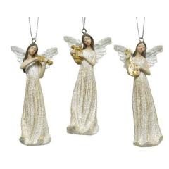 Ornament brad - Gold Glitter Angel with Hanger - mai multe modele